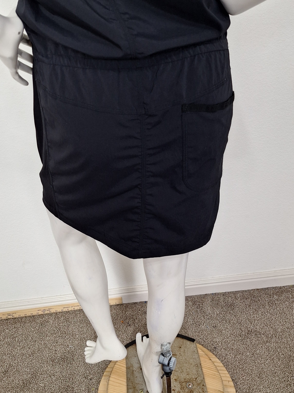 Indygena Black Second Layer Mesh Inserts W/Pockets Woven Stretch Dress Size M - Picture 9 of 13